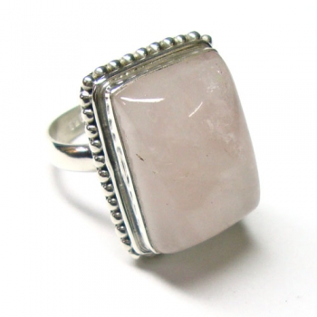 Solid silver top design gemstone ring